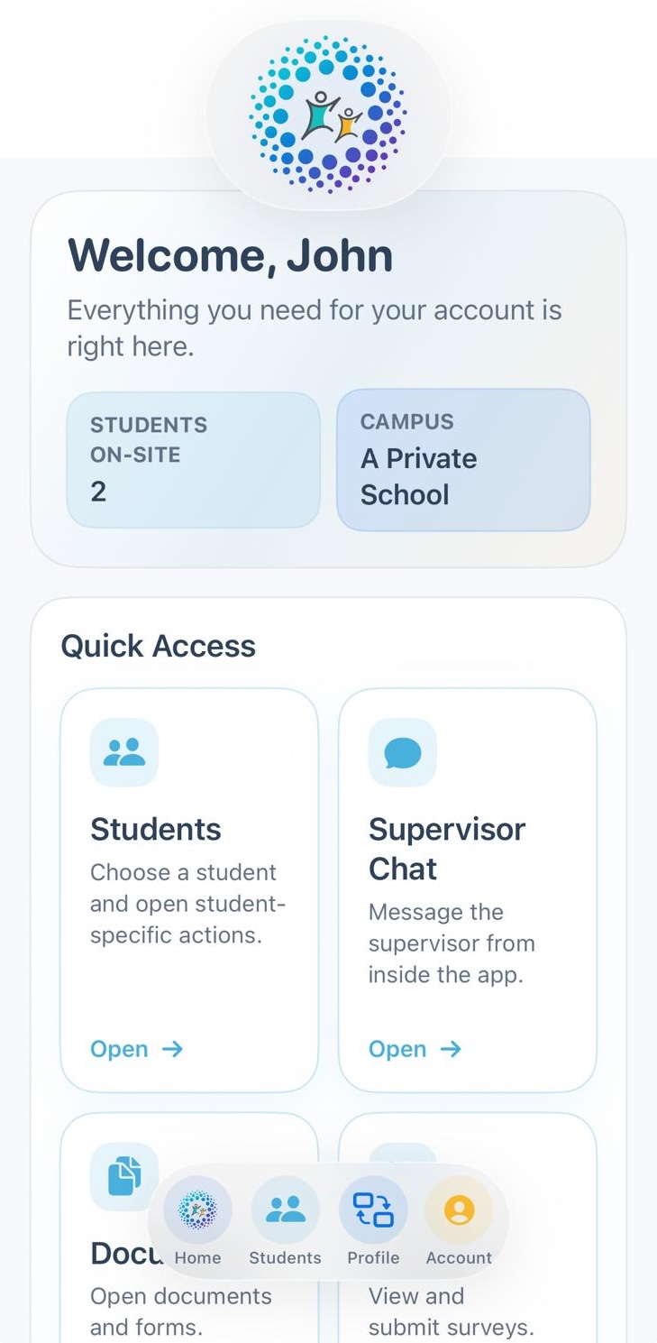 KinderTab mobile home screen preview